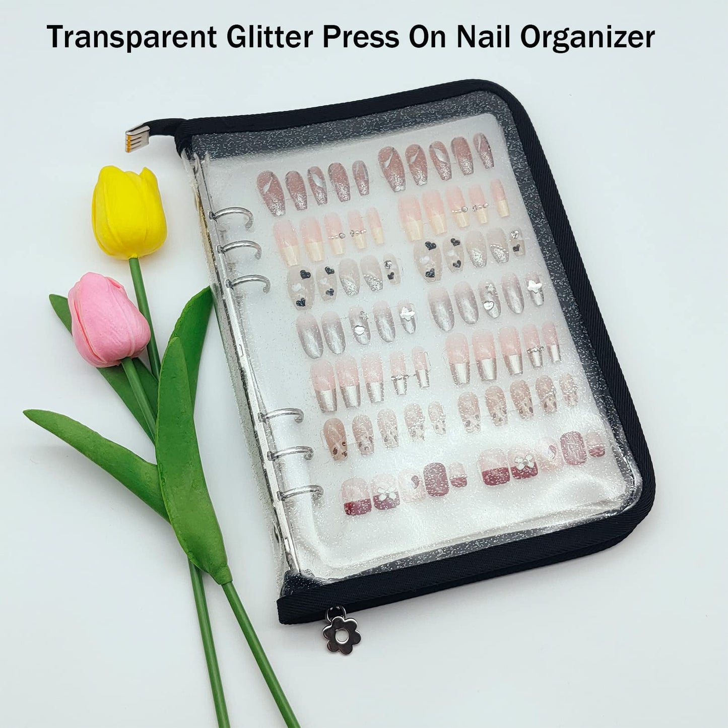 GUXACU Press On Nail Organizer 10 PCS Clear Empty Press On Nail Storage Press On Nail Packaging for Fake Nail Storage Nail Display Nail Salon Press On Nail Supplies Organizer with Nail Tape