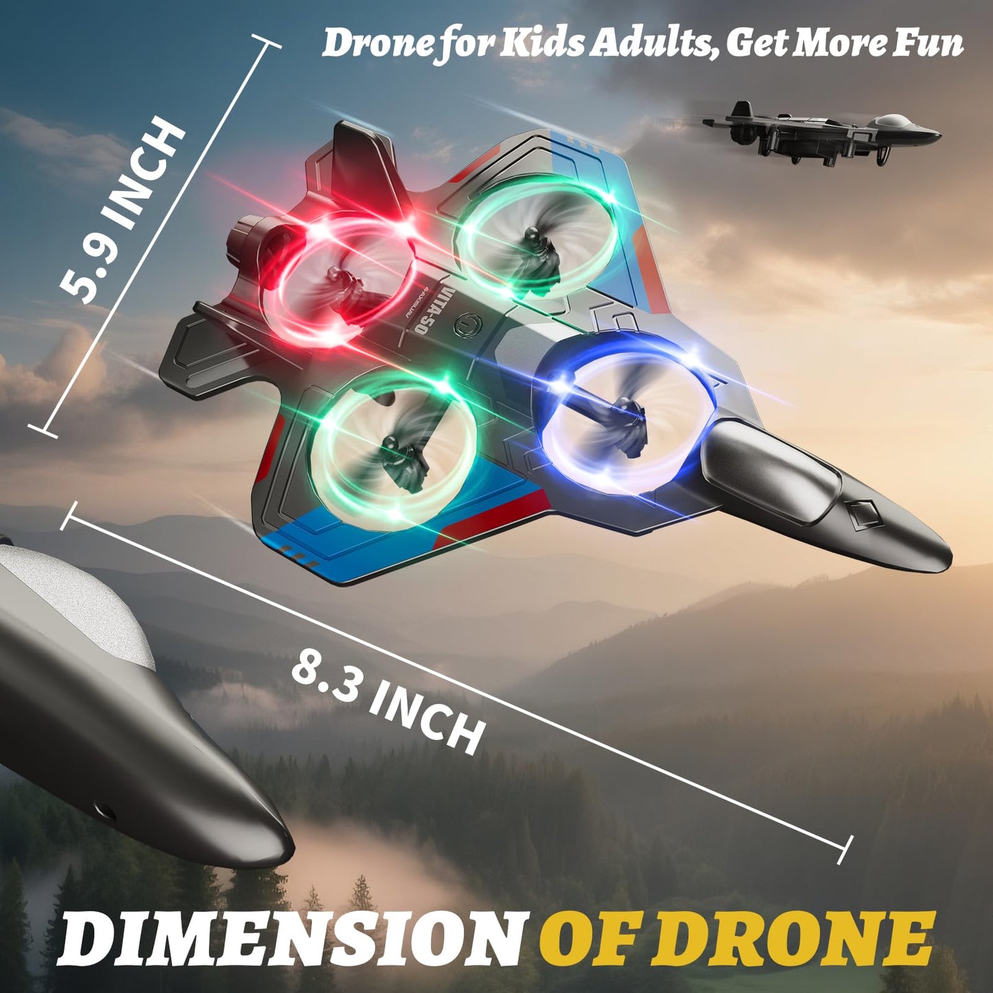 4DRC RC Planes Remote Control Airplanes for Kids, Foam Remote Control Planes for Kids Adults Beginners, Remote Control Helicopter Fighter Jet Drones for Kids Adults, 360° Flip Easy to Fly