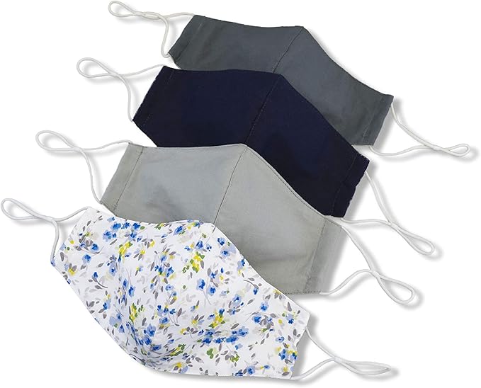 HOPE LOVE SHINE Fabric Cotton Facemasks Adjustable Pack of 4