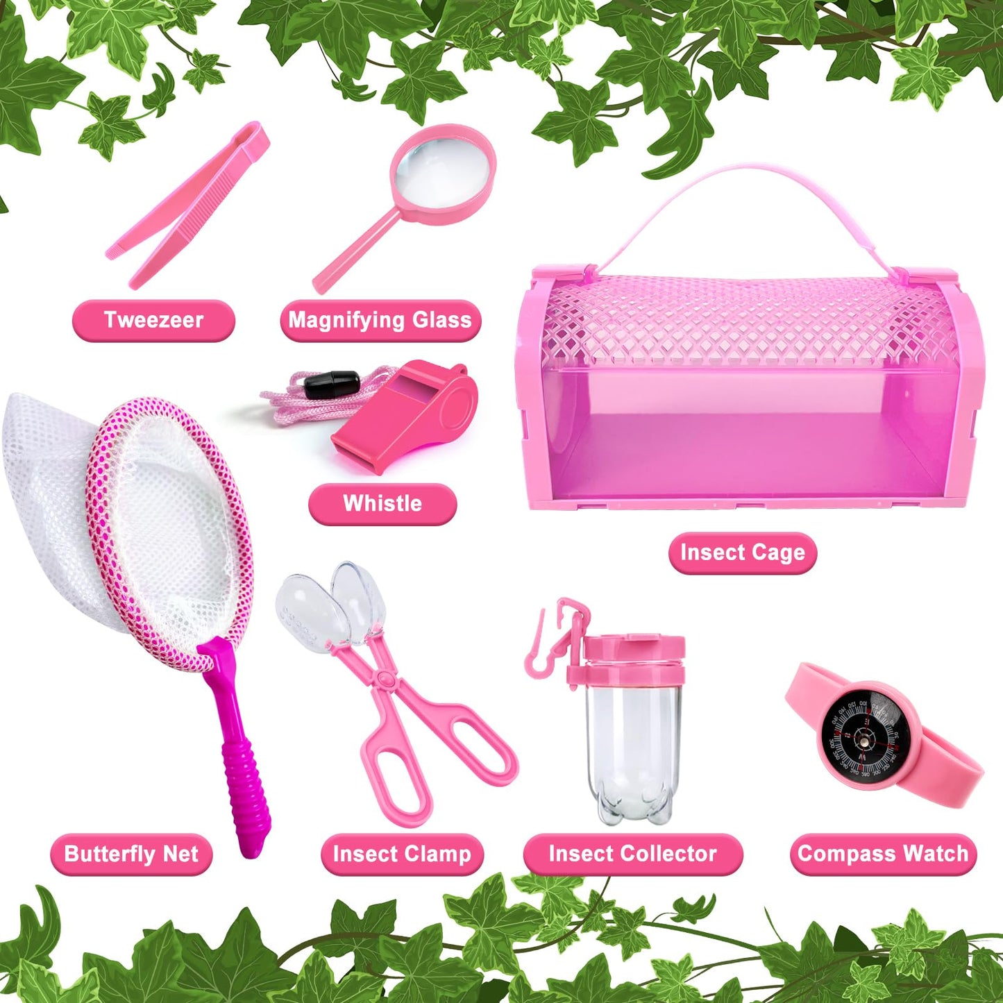 YOPINSAND Bug Catcher Kit & Outdoor Explorer Kit for Kids, 10 Pcs Bug Catching Kit with Toy Cage, Backpack, Manifying Glass, Toy Net, Outdoor Exploration Toys Gift for Boys Girls 3-12