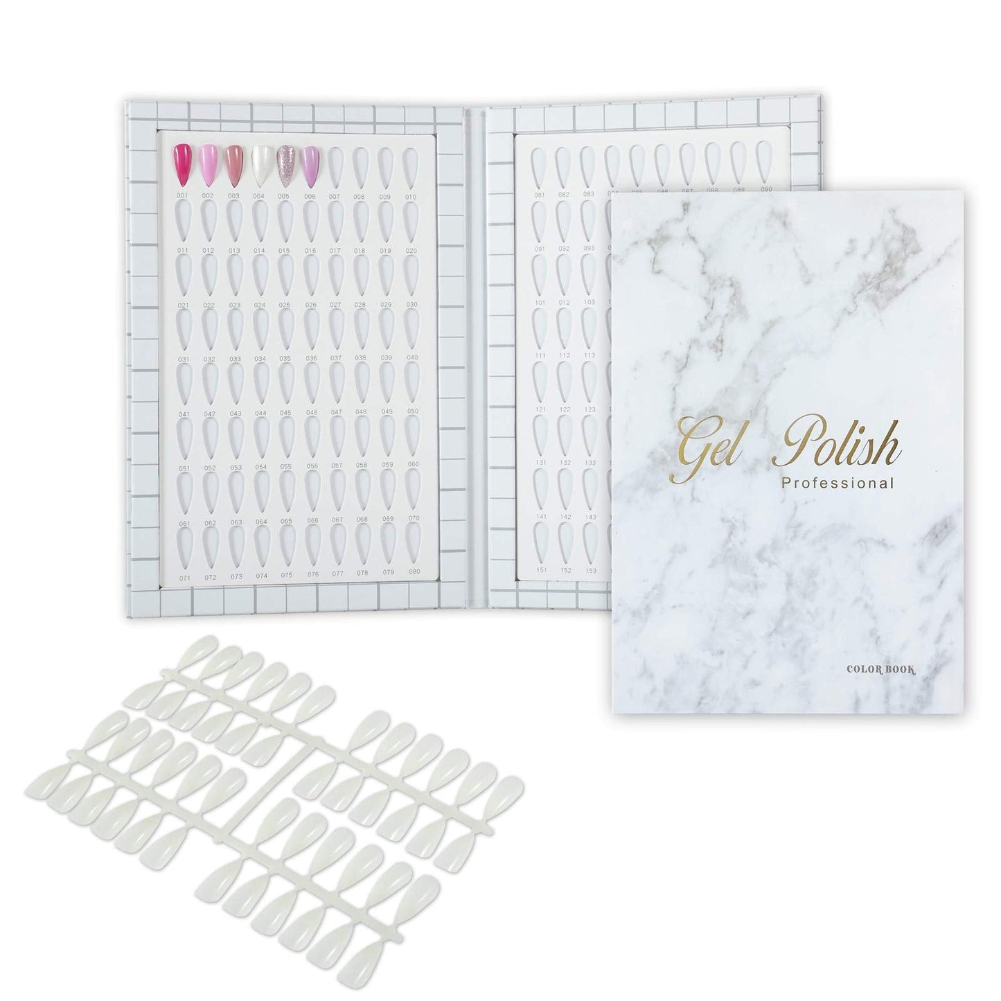 NMKL38 160 Nail Color Display Book Chart with 240 Nail Tips UV Gel Polish Color Card Board Salon Tools (A04)