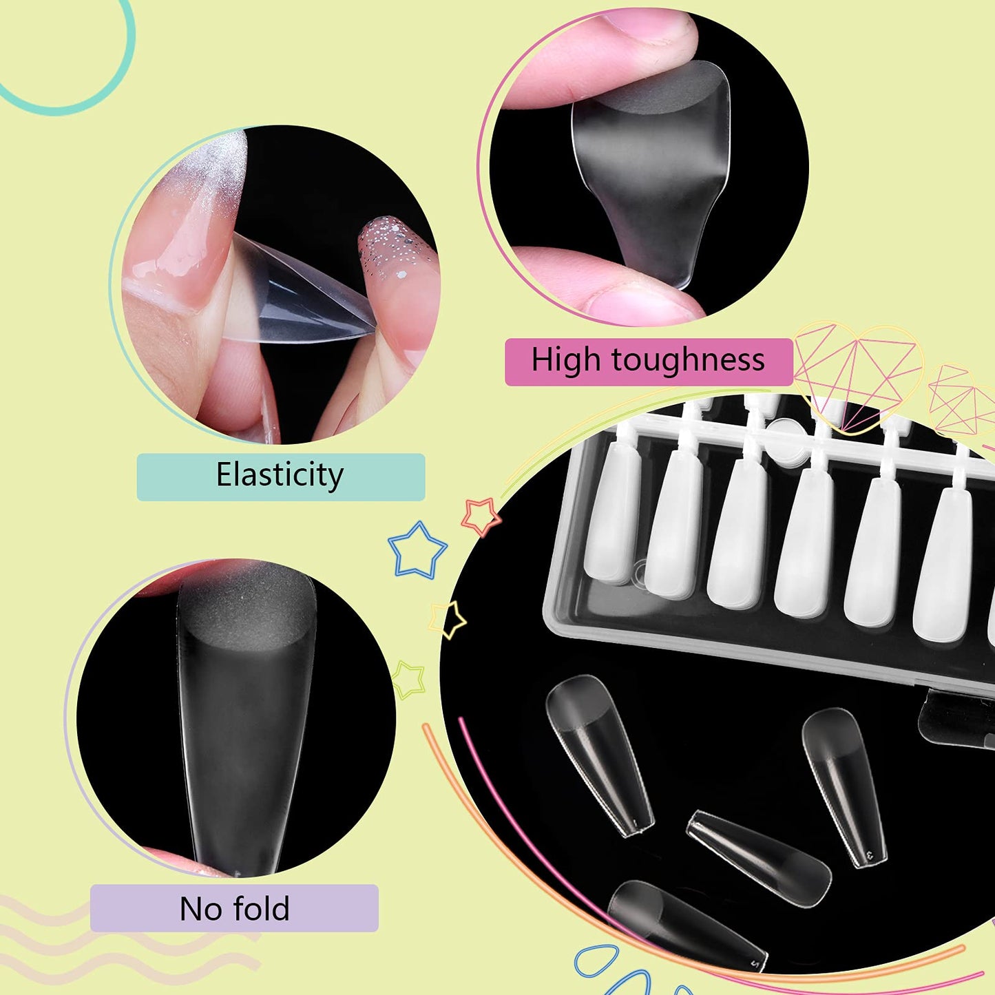 Saviland Matte Coffin Nail Tip – 240PCS No Need to File Acrylic Nail Tips Professional French Tips for Nail Extension Full/Half Cover Dual Use Matte Texture Press on Nails Pre-Shape 10 Sizes Salon DIY