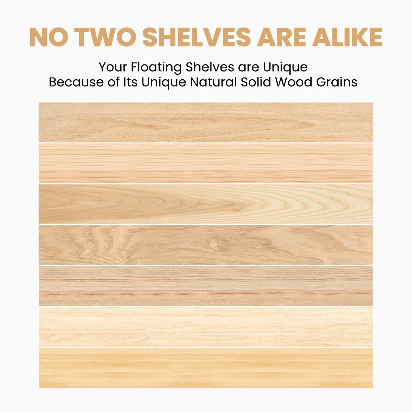 storenization Floating Book Shelves for Wall, 16.5" Natural Wood Nursery Shelves for Book Storage, Solid Pine Wooden Floating Wall Bookshelf for Bedroom Living Room, Set of 2+1, Unfurnished - DIY