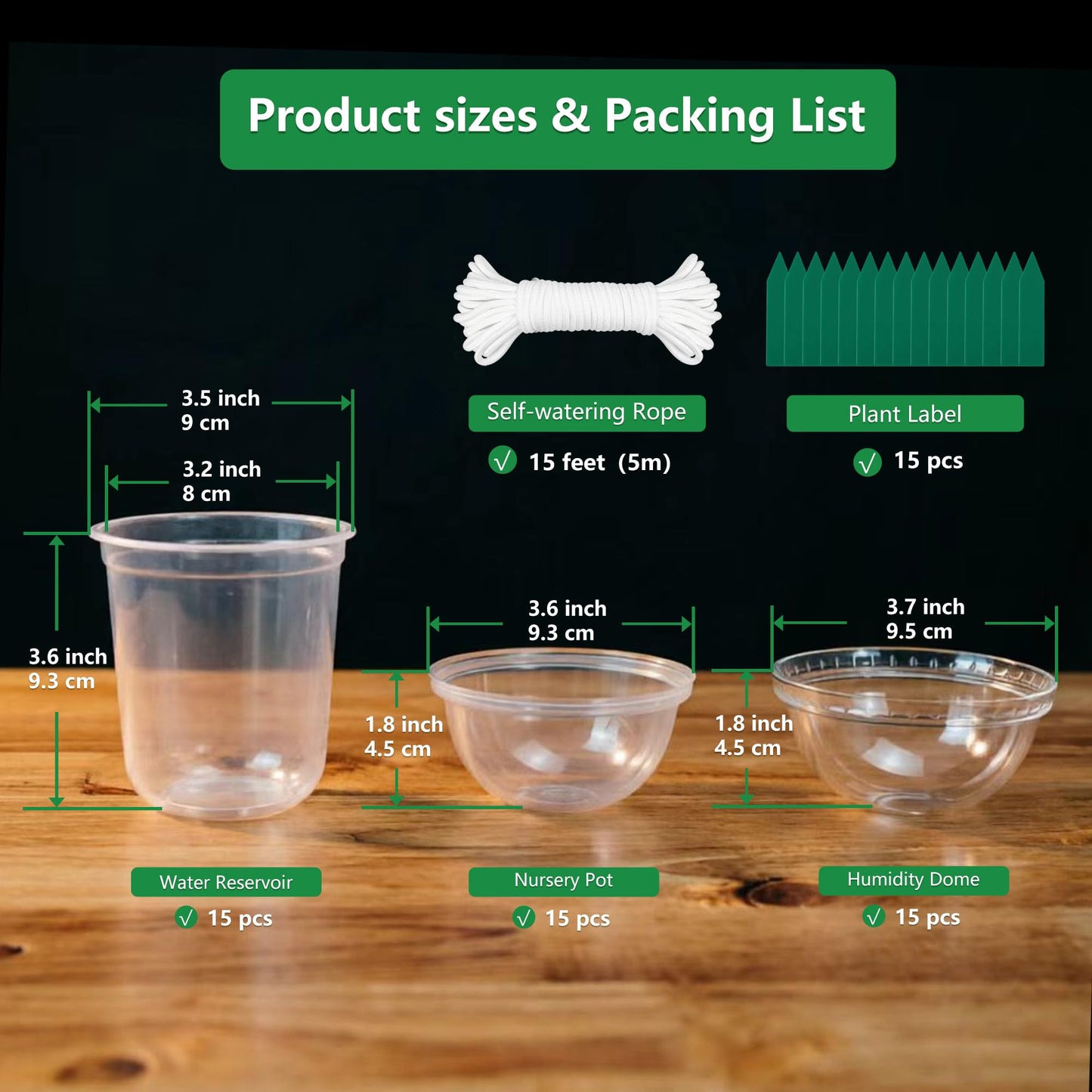 ORIMERC 15 Set Nursery Pots with Humidity Dome, Clear Nursery Pots with Drainage, Self Watering Small Plant Pots, Seedling Pots for Plants, Seed Starter Pots for Planting Vegetables Fruit (Thick)