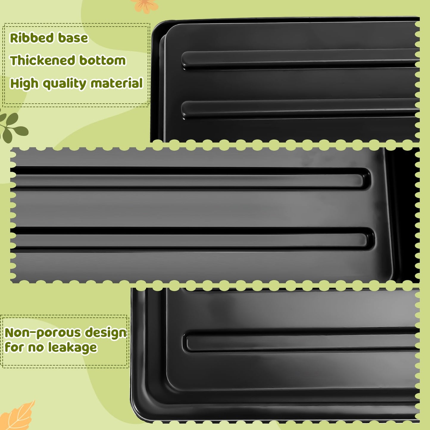 NNG 2.6 inch 100 Pcs Black Square Nursery Pots with 5 Pcs Plastic Seed Starting Trays,Plant Propagation Starter Kit Square Seed Starting Pots with Drain Holes