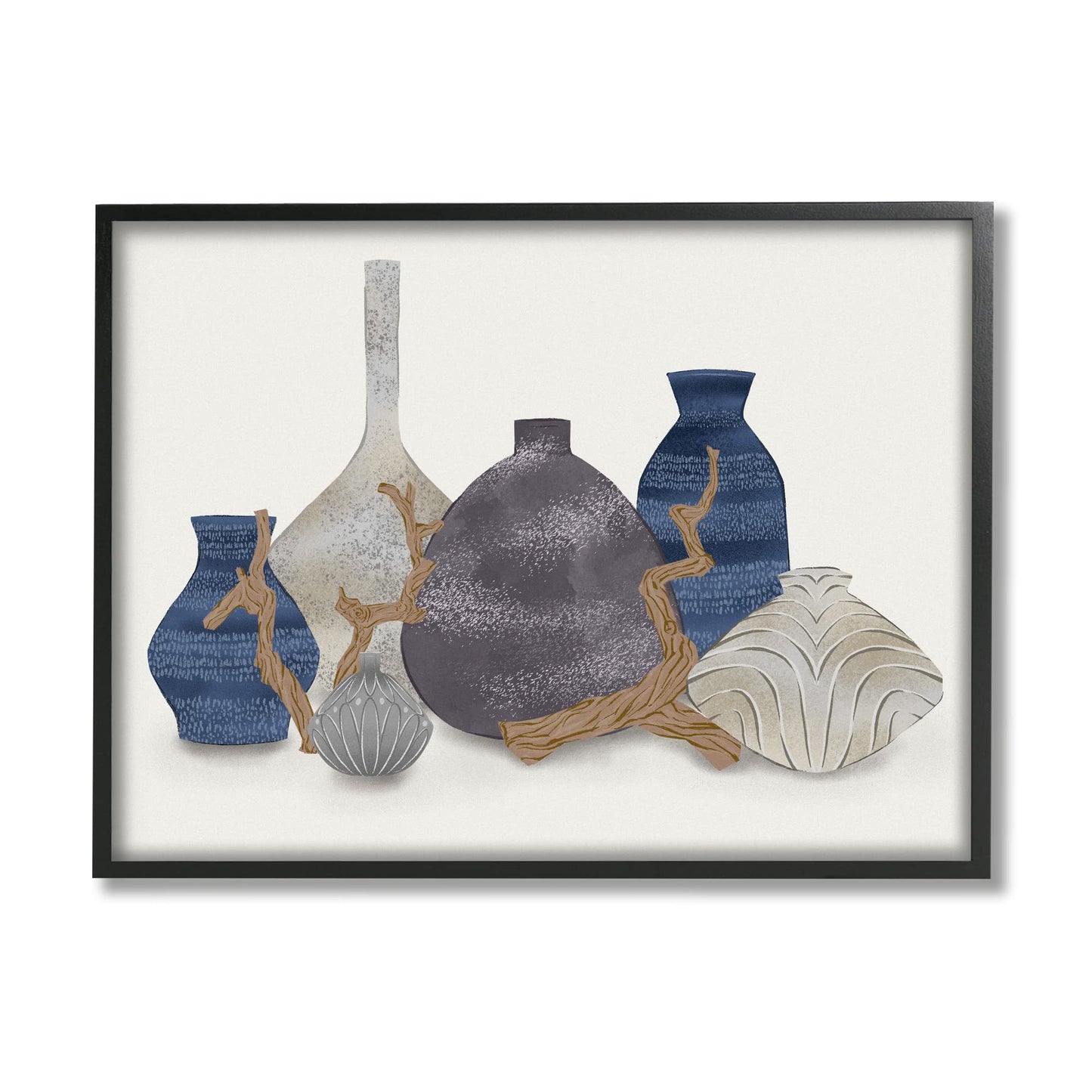 Stupell Industries Ornate Vase Still Life Leaning Driftwood Branches Framed Wall Art, Design By Ziwei Li