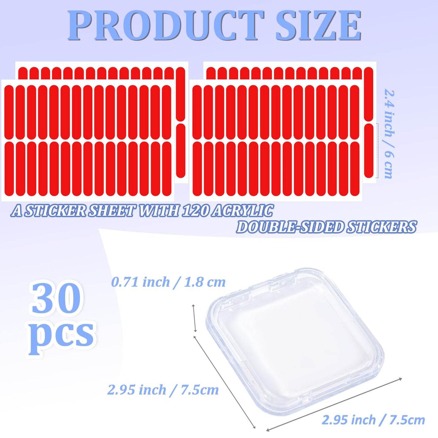 Press on Nail Box,30 Sets Display Case Artificial Nail Display Storage Box with 60 Pcs Adhesive Double Sided Tape Acrylic Nail Box Press On Nail Packaging for Nail Salon