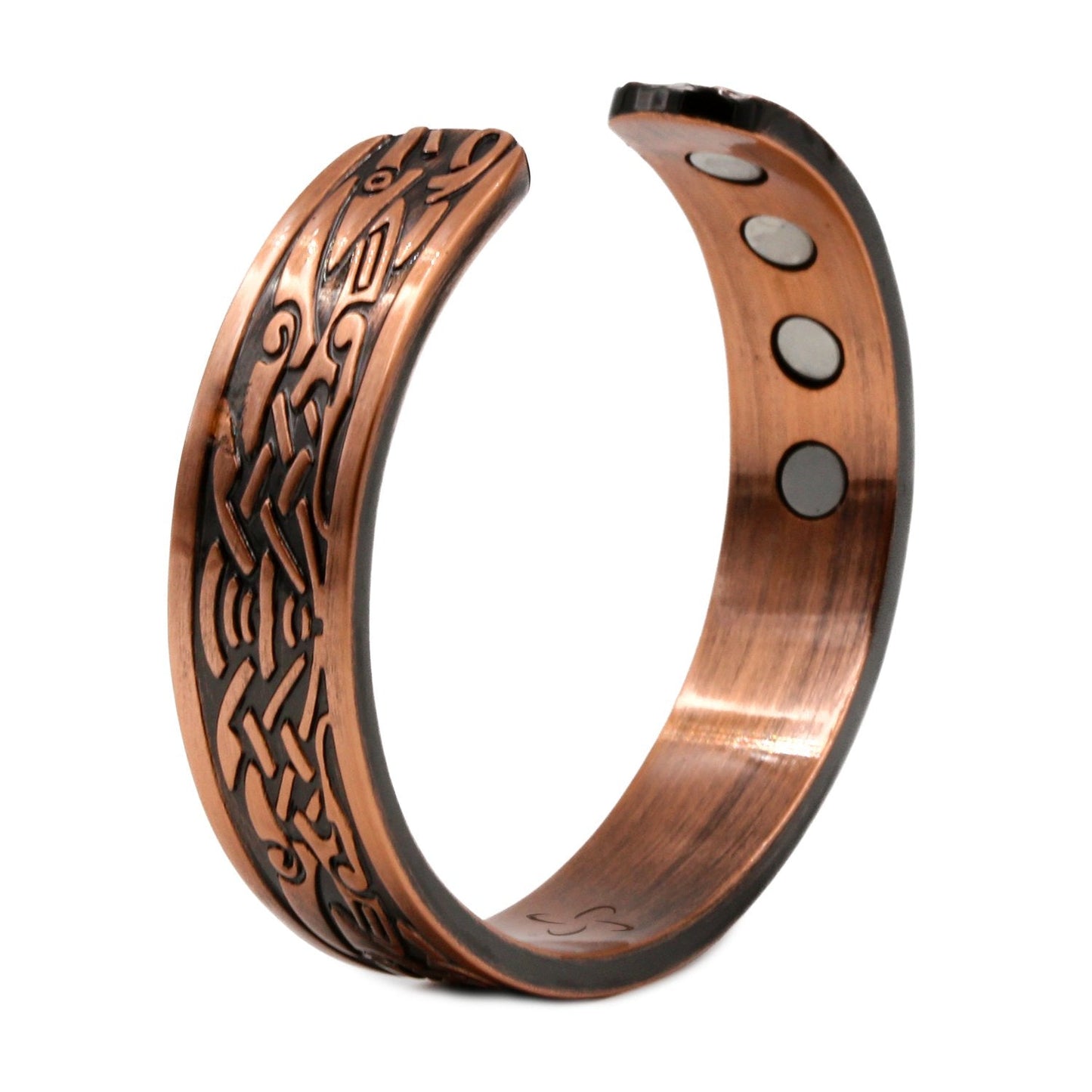 Reevaria - Pure Copper Magnetic Heavyweight Cuff Bracelet for Men, with 8 Magnets 3500 Gauss