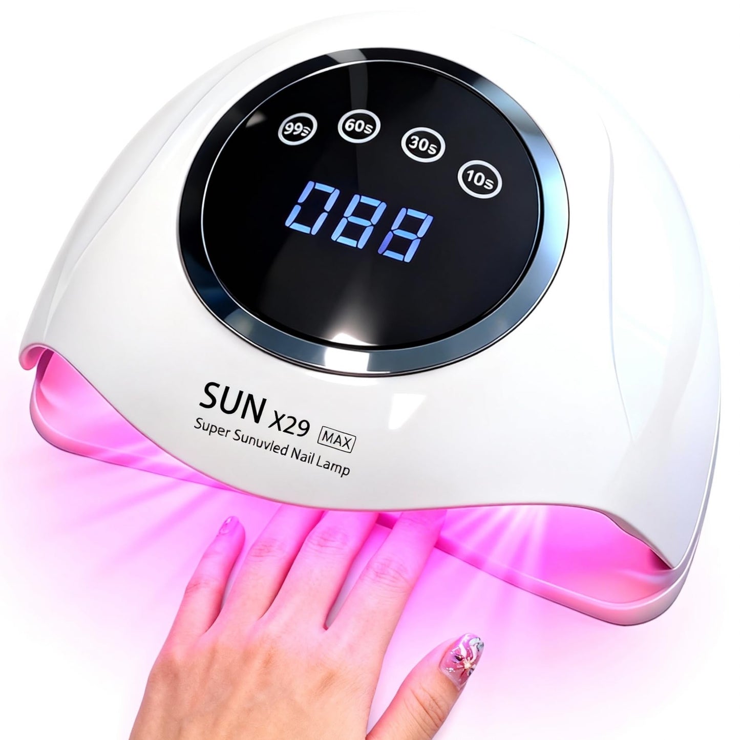 PROFESSIONAL 500W UV LED NAIL LAMP - 90 LED Bulbs for Fast Curing Gel Nail Polish - Smart Sensor with 4 Timers (10S/30S/60S/99S) - Portable Nail Dryer for Home & Salon Use - Quick & Even Drying