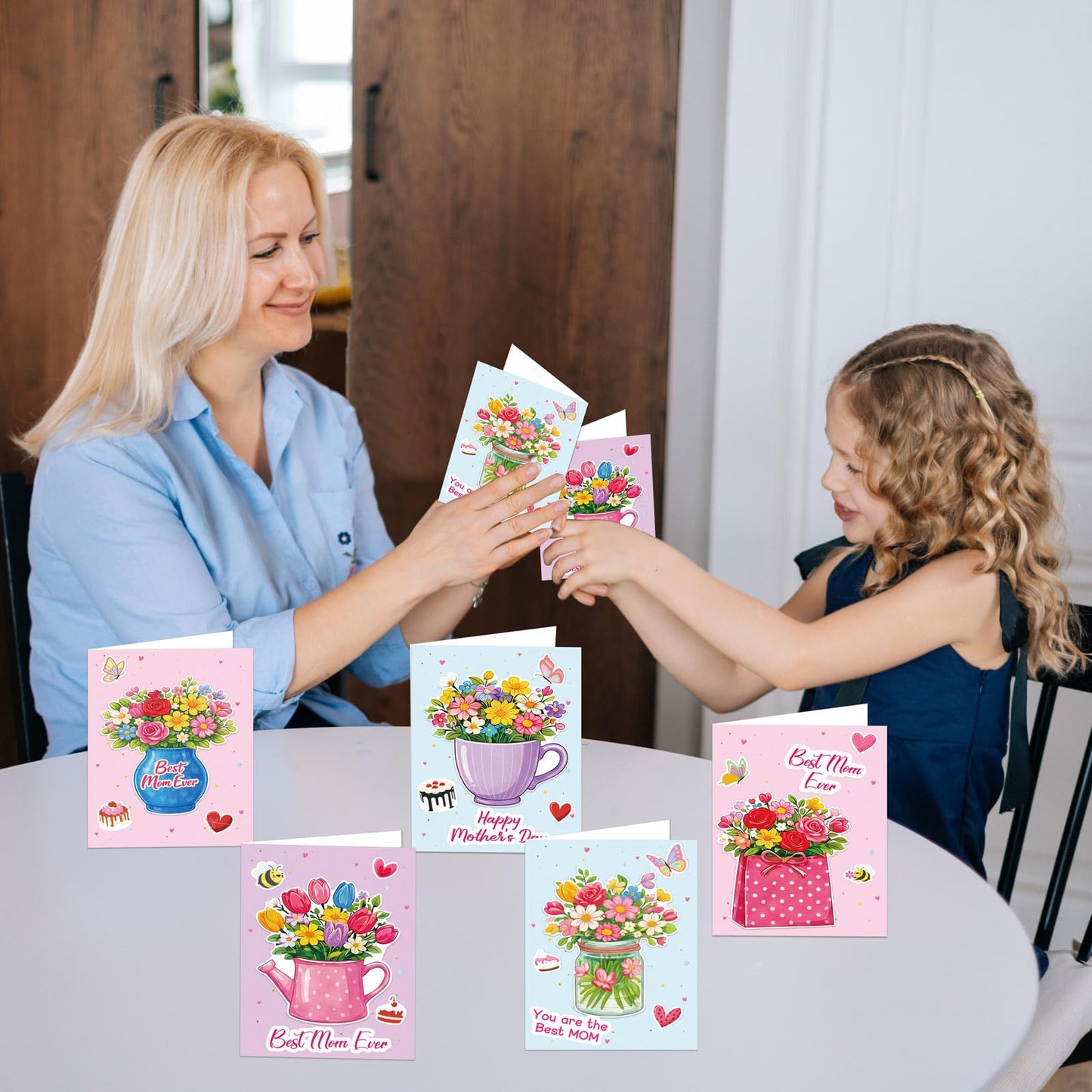 80UncleKimby 28Sets Mother’s Day Crafts Card Making Kit DIY 3D Cards with Envelopes Arts Craft Classroom Exchange Party Favors Bulk Supplies