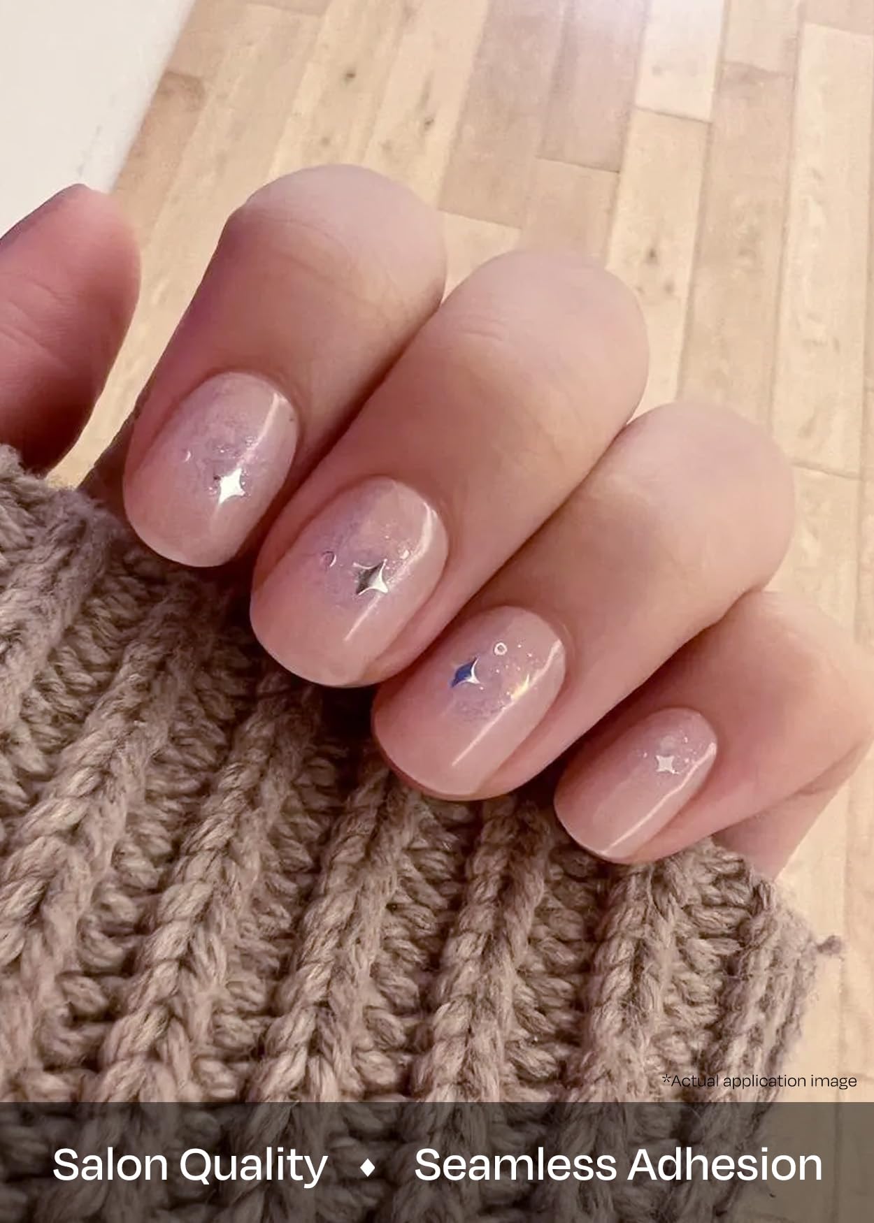 ohora Semi Cured Gel Nail Strips (N Faerie Snow) - Works with Any Lamps, Salon-Quality, Long Lasting, Easy to Apply & Remove - Includes 2 Prep Pads, Nail File & Wooden Stick