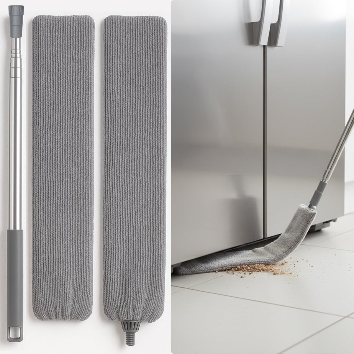 Flat Gap Dust Cleaner with Extendable Pole