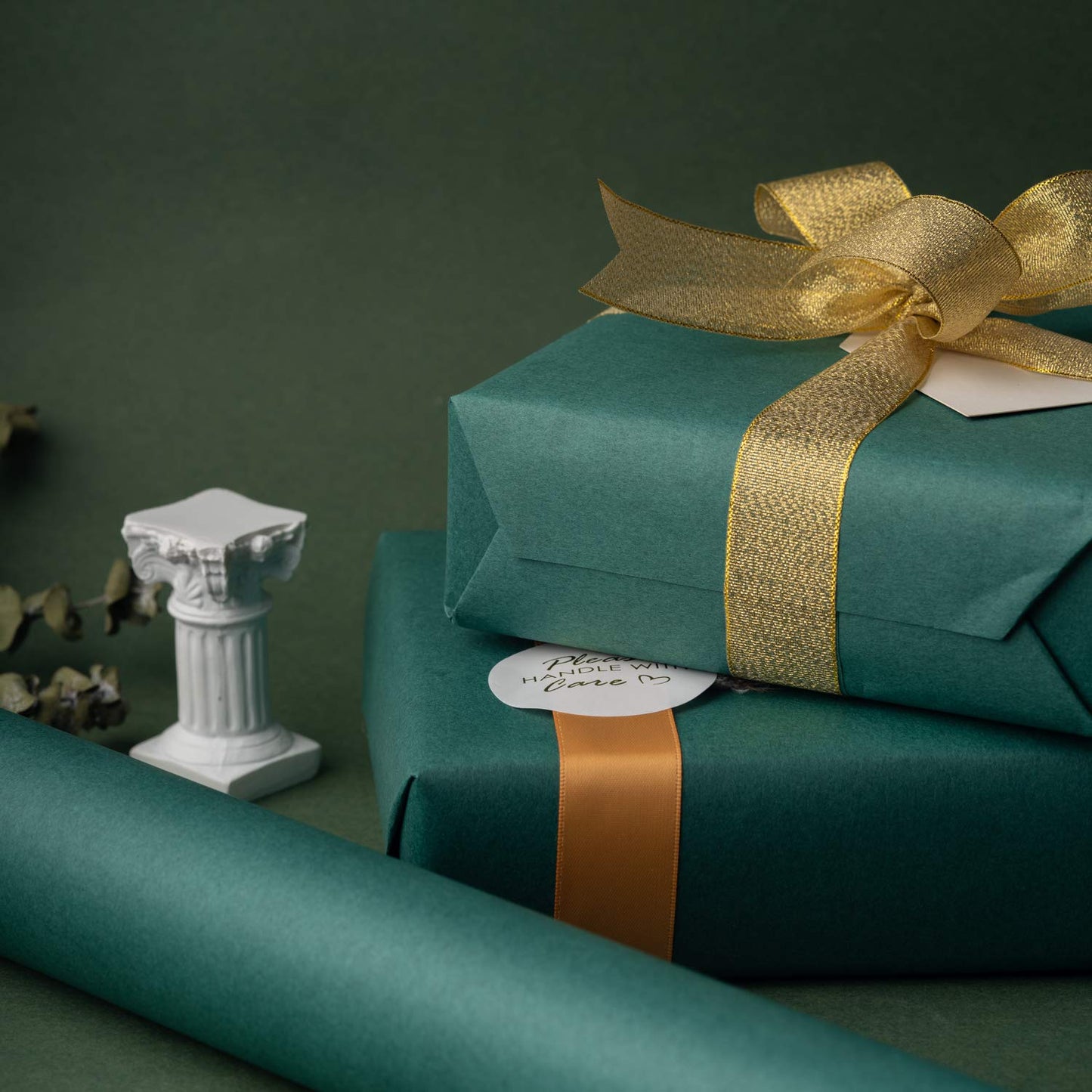 RUSPEPA Green Kraft Paper Roll - 18 inches x 100 feet - Recyclable Paper Perfect for for Crafts, Art, Wrapping, Packing, Postal, Shipping, Dunnage & Parcel