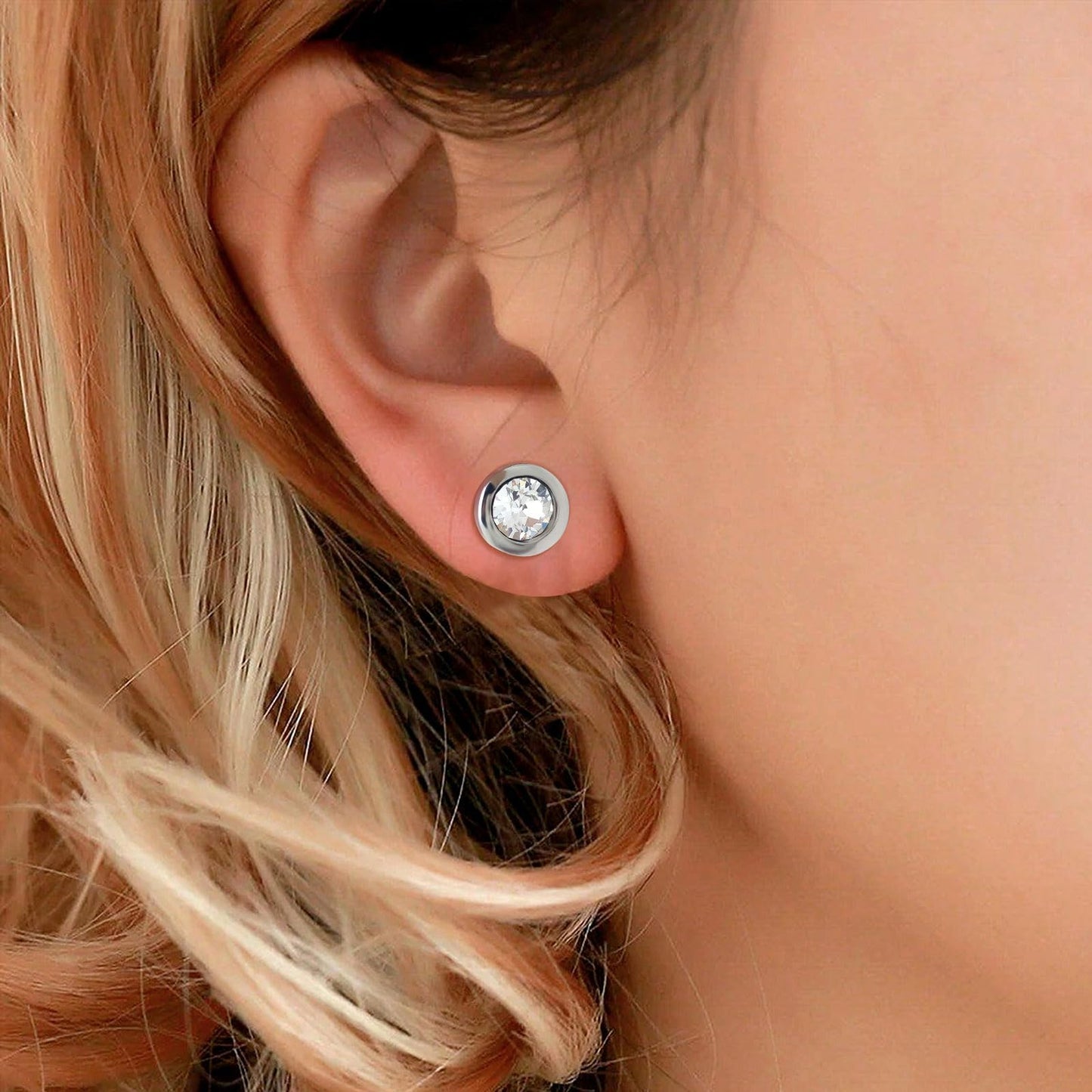 JEROOT Titanium Magnetic Earrings for Women Men, Pure Titanium Earrings for Sensitive Ears, 1 Pair Ear Studs for Jewelry Gift