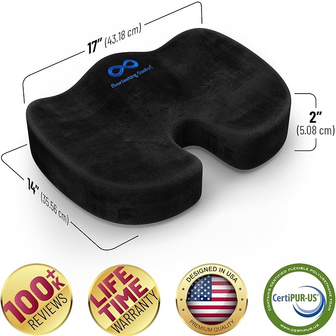 Everlasting Comfort Ergonomic Mouse Pad and Seat Cushion Bundle - Enhance Productivity and Posture at Work