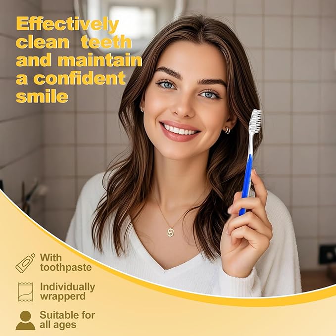 Disposable Toothbrushes with Toothpaste Individually Wrapped 5 Colors Bulk Toothbrush and Toothpaste 10g for Homeless,Shelter,Air Bnb/Hotel/Guest Apartment (500)