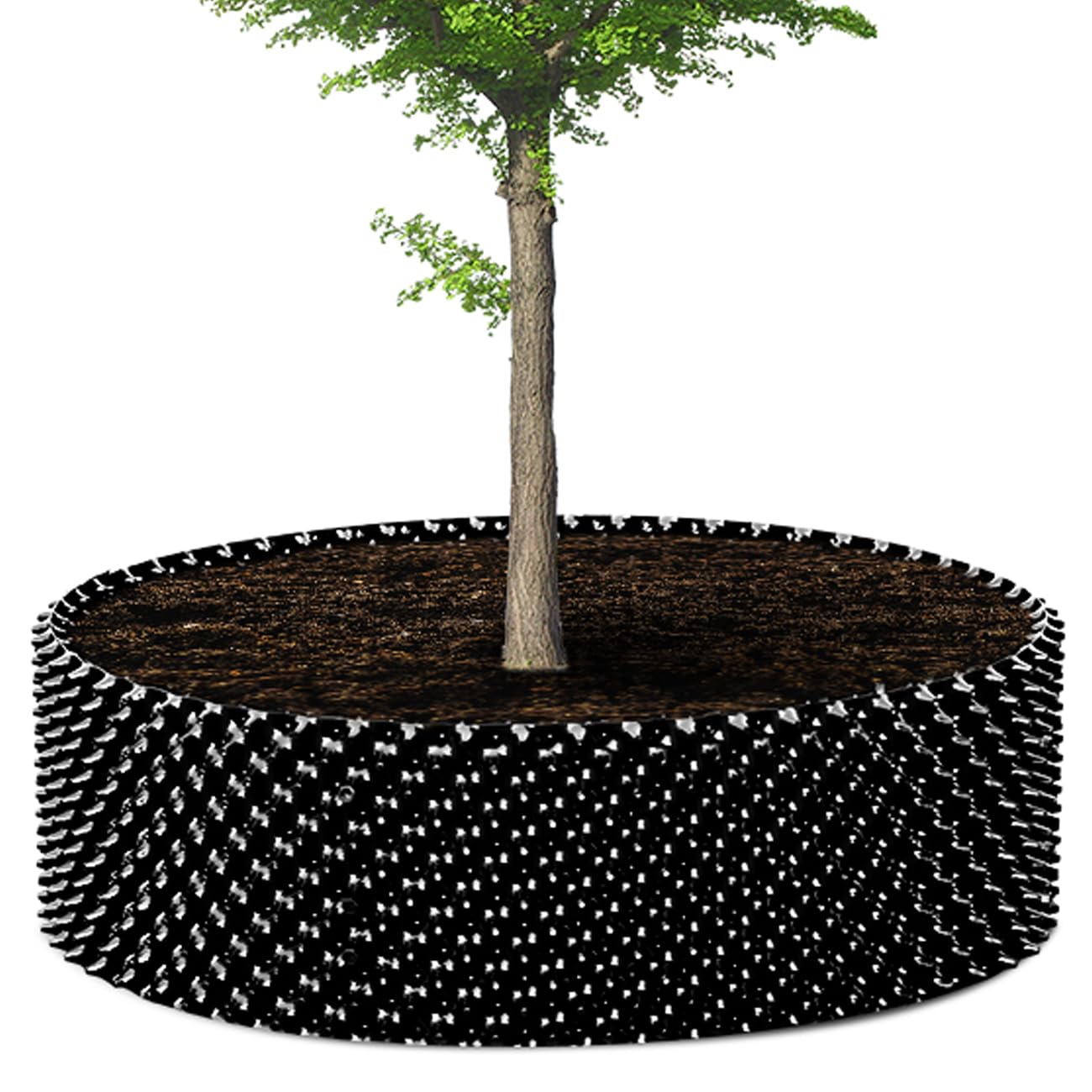 RooTrimmer 60 Gallon Air Pruning Container, Raised Garden Bed Large Tree Pos New Plastic Nursery Pot Fruit Vegetable Garden Grow beds (4 ft Diameter), Black