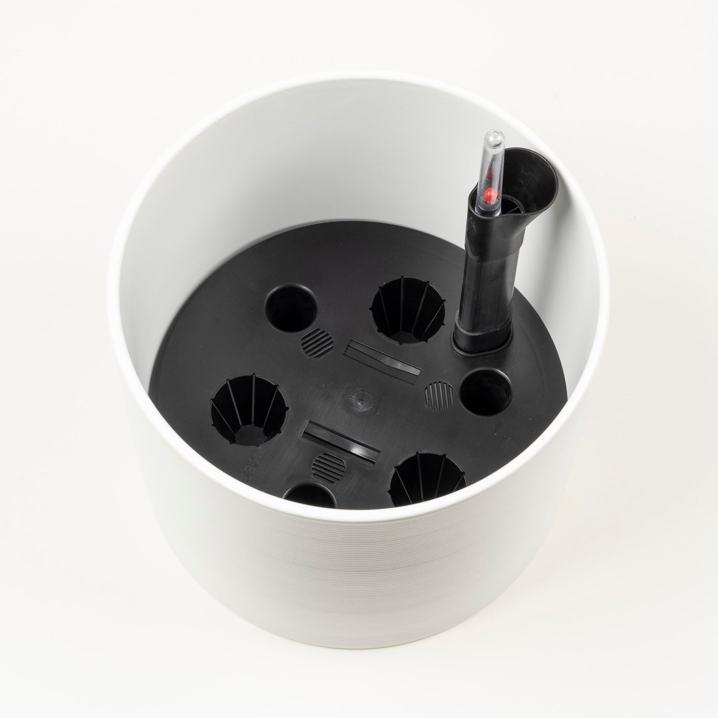 Scheurich Wateringsystem 23, Ceramic Flower Pot with Watering System, Colour: Glas Grey, 23 cm Diameter, 21 cm Height, 7,4 l Vol.