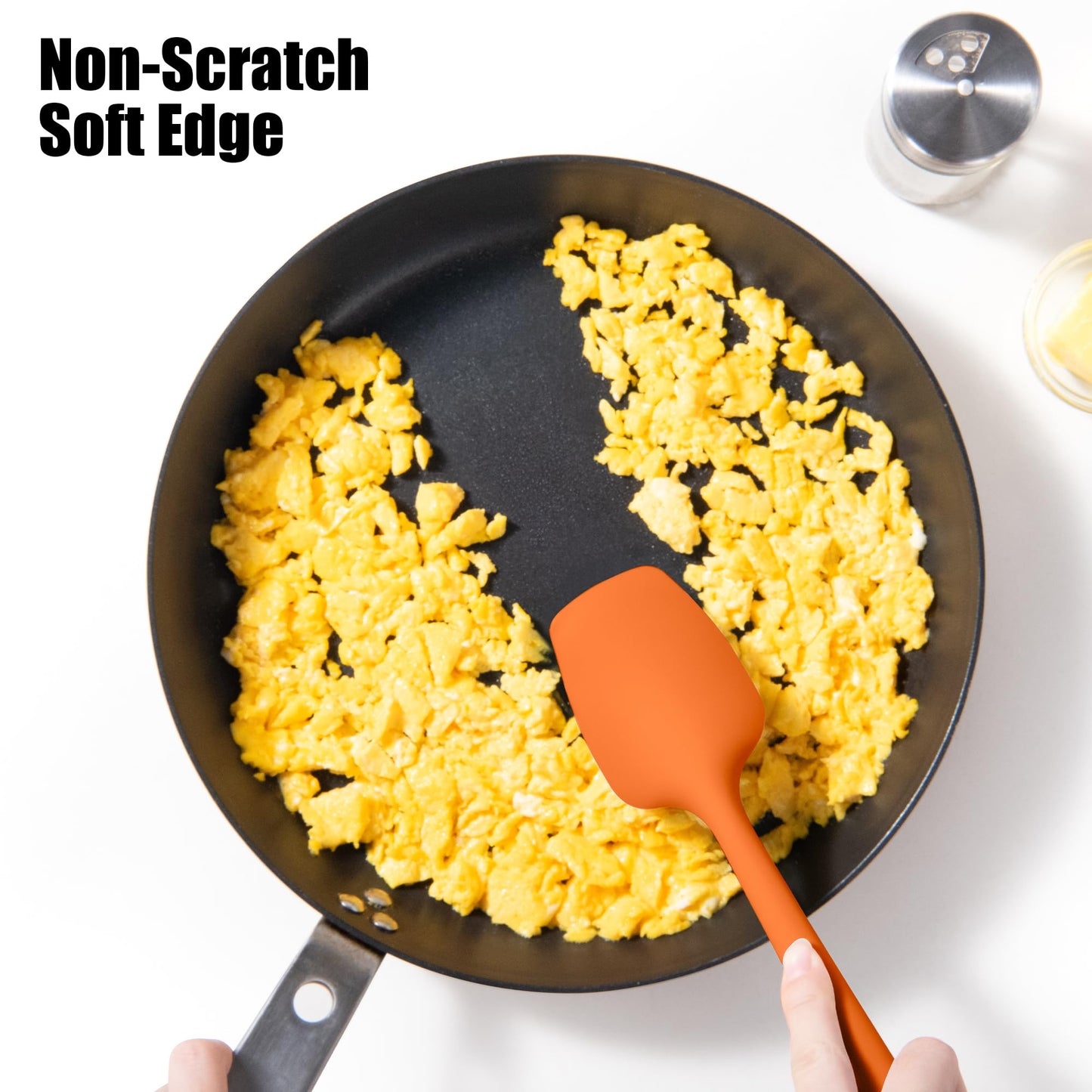 4-Piece Silicone Spatula Scrapers: Doosu 600°F Heat Resistant Food Grade Kitchen BPA Free Rubber Baking Cooking Tool Nonstick Utensil Set for Mixing, Scraping, Folding, Stirring, Serving (Multi-4)