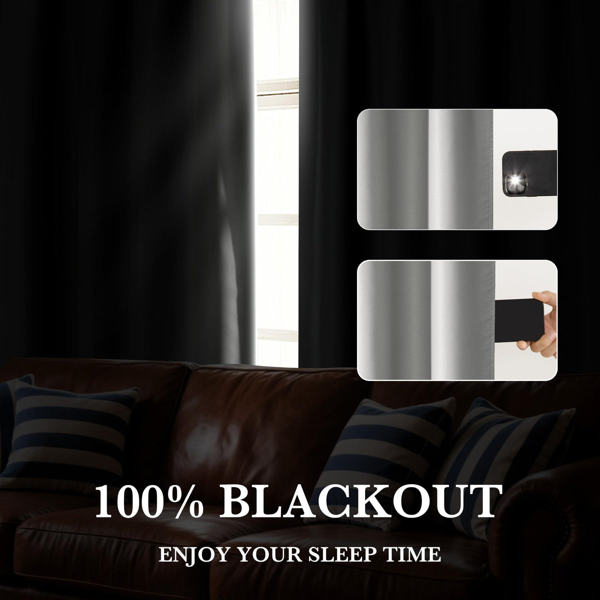 100% Blackout RV Camper Curtains (2 Count)