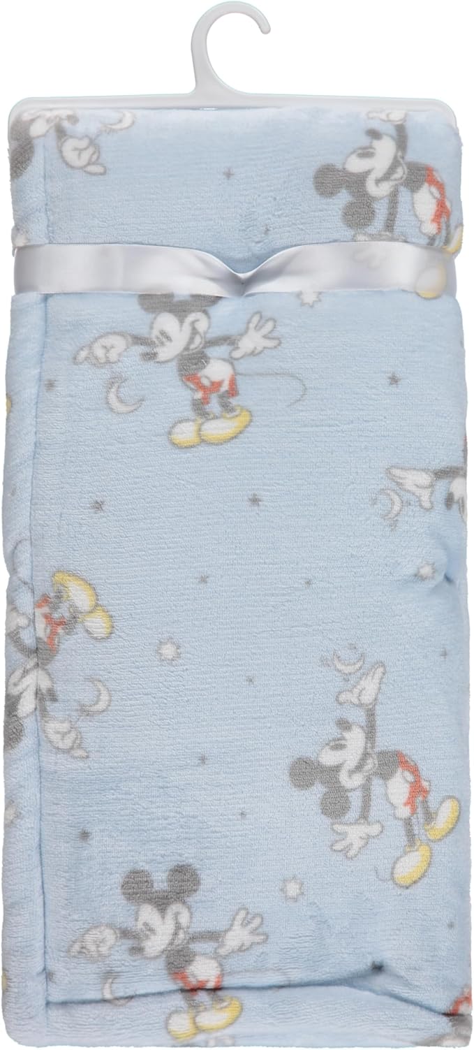 Disney Mickey Mouse, Minnie Mouse, Winnie The Pooh, Lilo and Stitch 2-Ply Infant Blanket - Soft Fleece with Polyfill - Cozy and Warm Baby Blanket for Baby Boys and Girls, 30x40 Inches