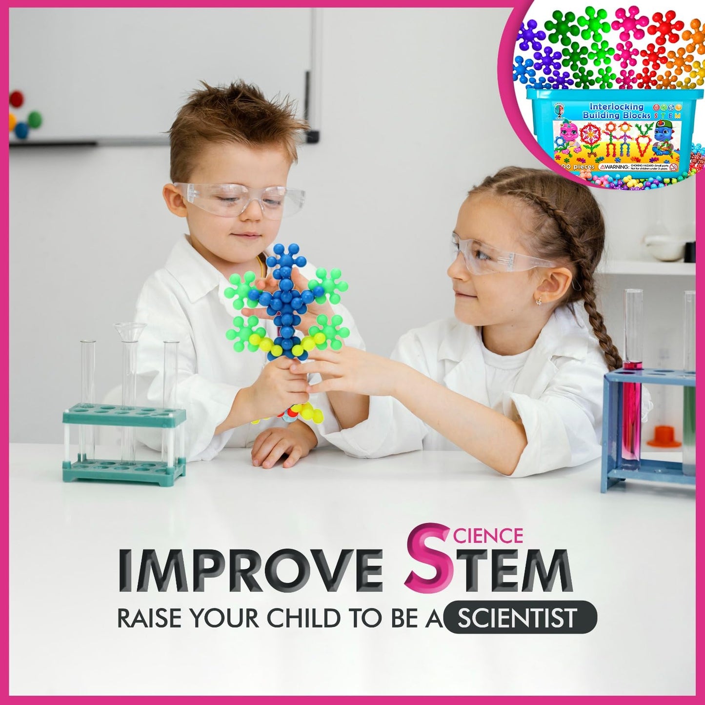 Curious 2 Learn Building Blocks 300ct - STEM Toys for Creativity - 4 Year Old Boy Birthday Gift - Interlocking Discs Set - 5 Year Old Boy Birthday Gift - Educational Toys