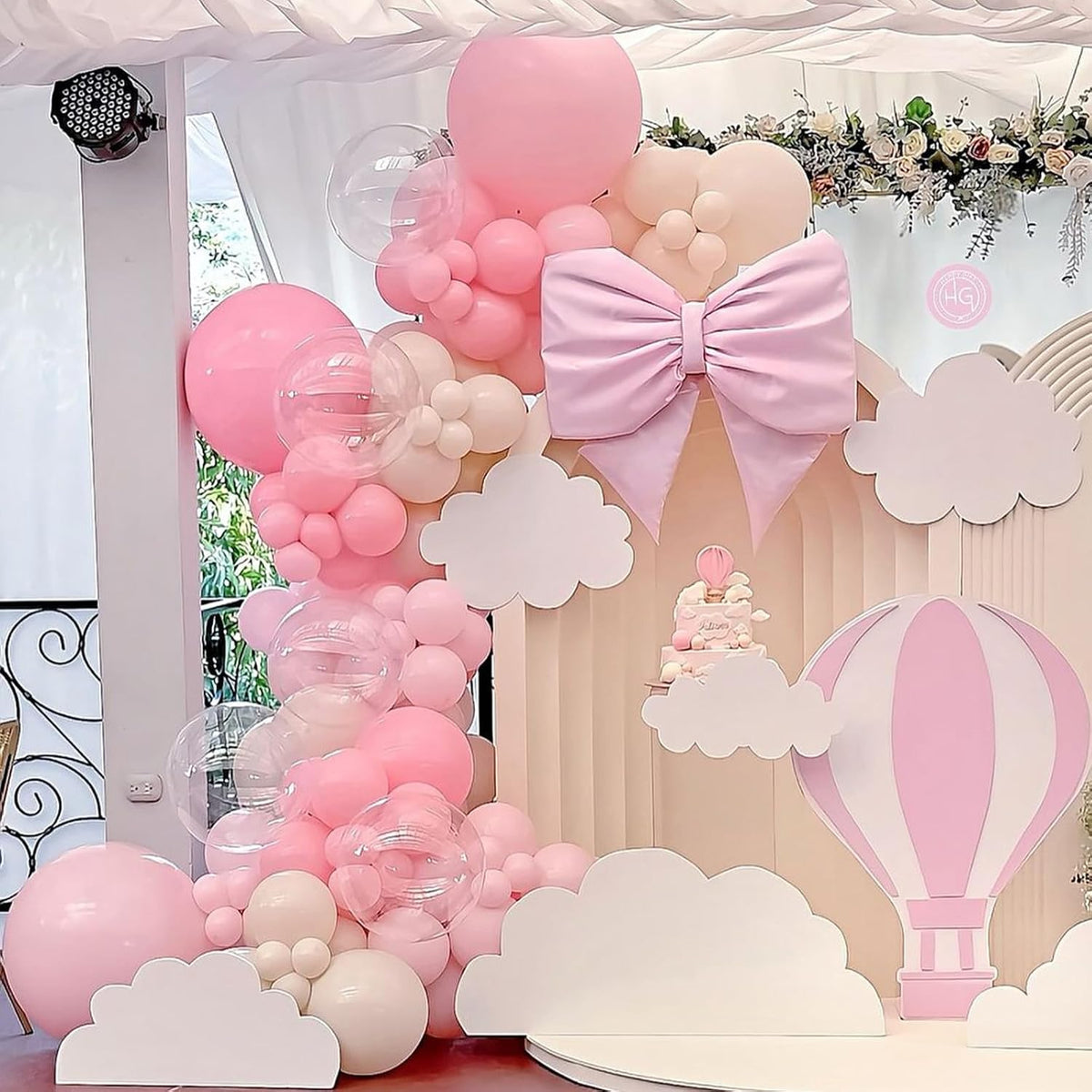 Pink Beige Balloons, 12 inch Light Pink Apricot with Transparent Clear Balloons for Girl Baby Shower Wedding Birthday Gender Reveal Bridal Shower Decorations