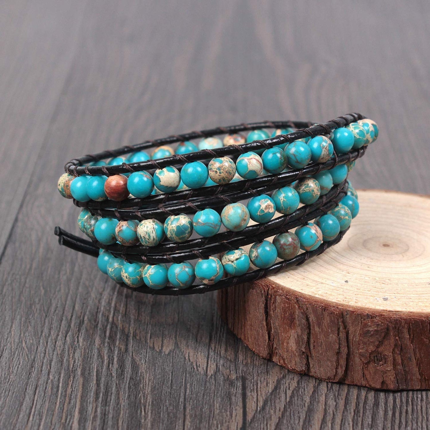 ZOSOJONA Boho Wrap Bead Bracelet for Men Women - Handmade Adjustable Natural Stone Crystal Beaded Bracelets Rope Yoga Healing Bracelet Bangle Hippie Jewelry