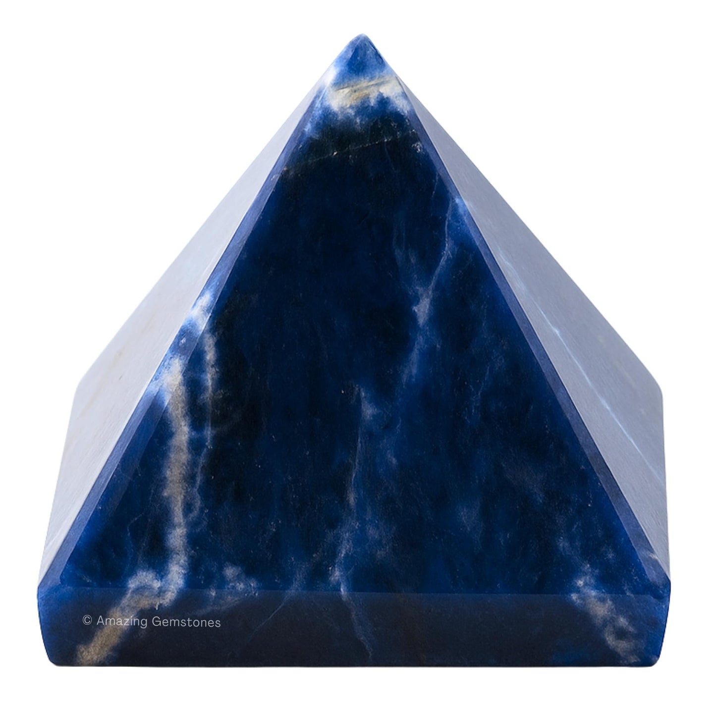 Amazing Gemstone Sodalite Pyramid Crystal Healing Stones - 2" Great Pyramid Figurine of Natural Stone Pyramid for Meditation, Reiki, Chakra Balancing and Crystal Pyramids Grid