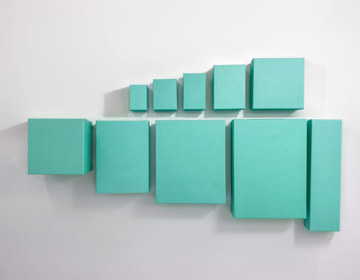 TheDisplayGuys - 25-Pack #11 Cotton Filled Cardboard Paper Jewelry Boxes Gift Case - Teal Green (2.1" x 1.8" x 0.8") - for Shipping or Storage