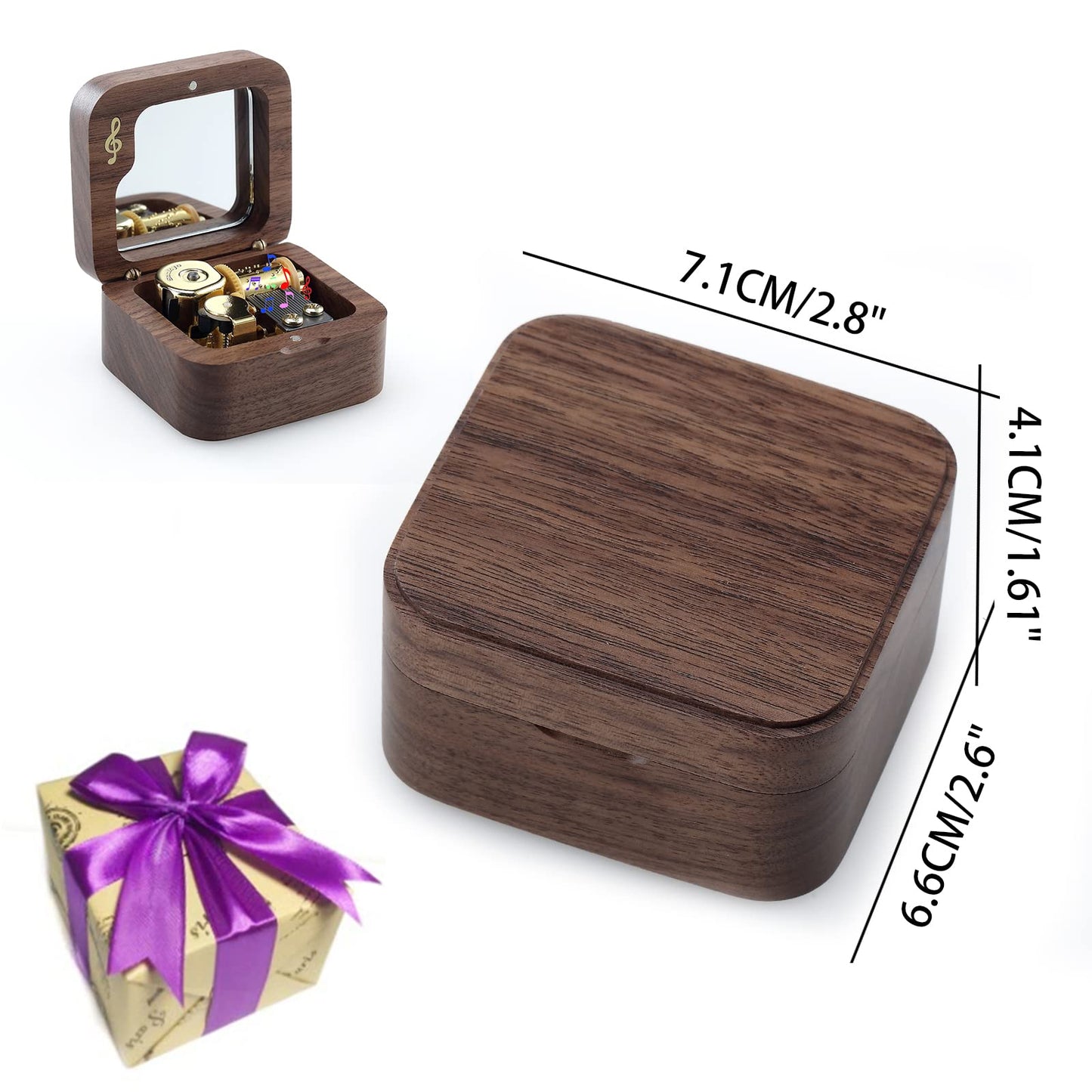 JYmusic Natural Solid Wood Music Box with Pause Function Gift for Birthdays Mother’s Day Children’s Day Valentine’s Day & Christmas