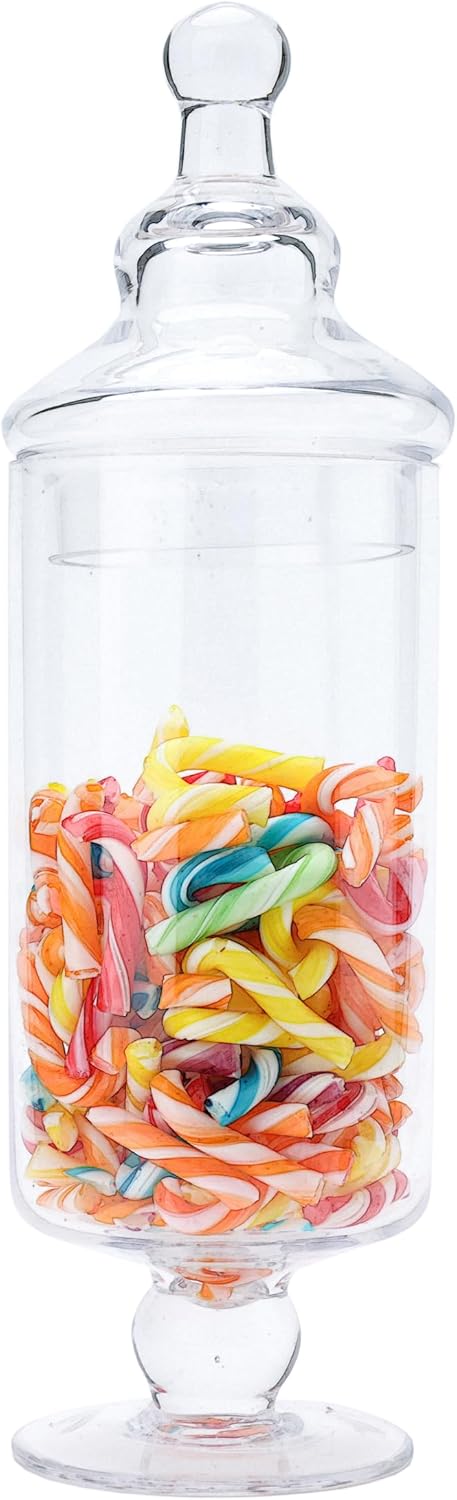 Clear Glass Apothecary Jars, Candy Jar with Lid, Elegant Decorative Jars for Wedding and Party