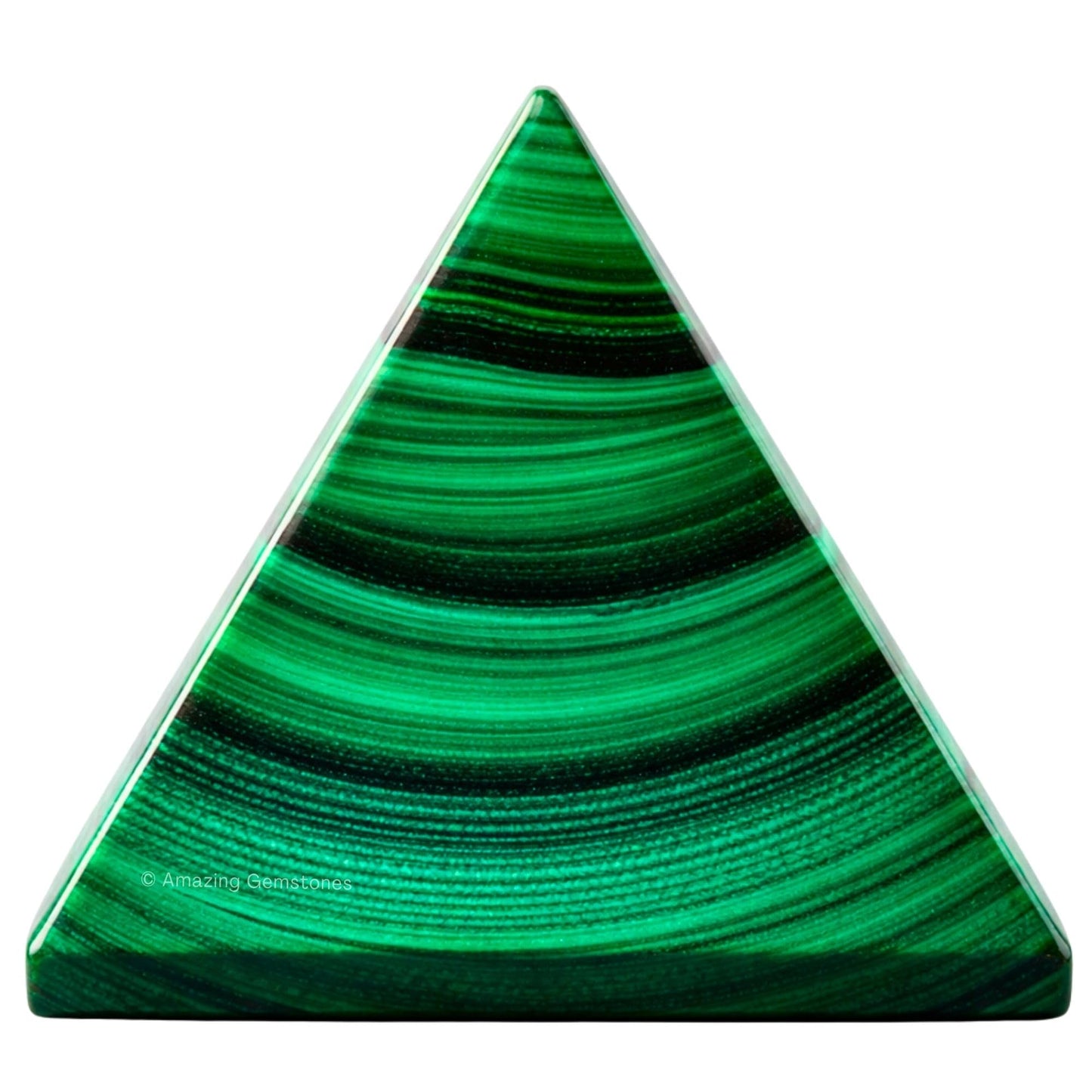Amazing Gemstone Malachite Pyramid Crystal Healing Stones - 2" Great Pyramid Figurine of Natural Stone Pyramid for Meditation, Reiki, Chakra Balancing and Crystal Pyramids Grid