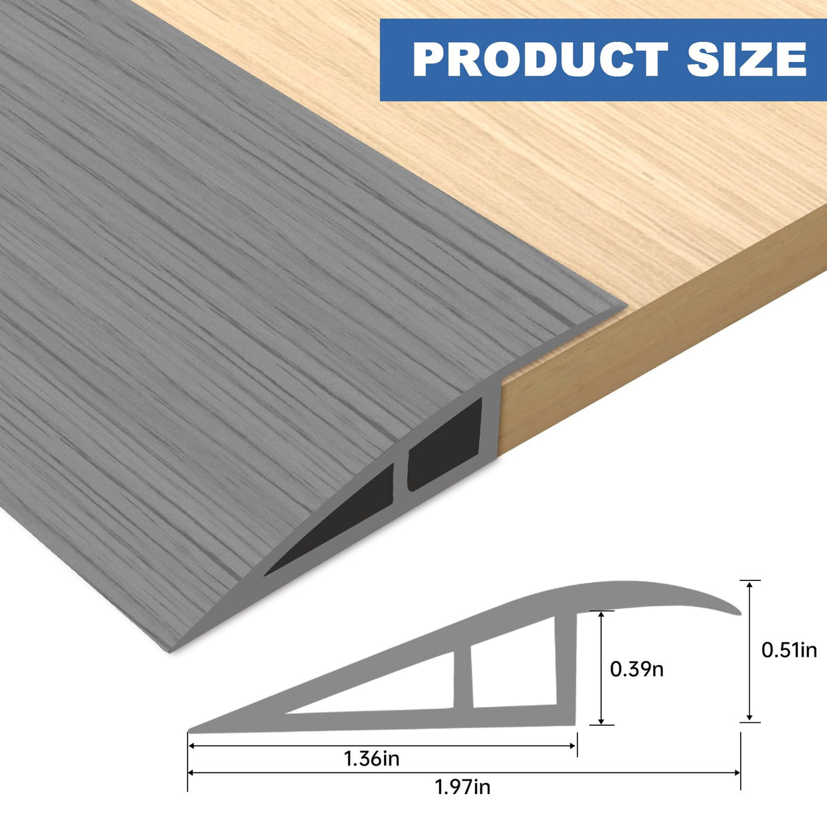 Vinyl Door Threshold Flooring Transition Strip Self Adhesive Carpet Edging Strip for Laminate Doorway Edge Threshold from 1 (10 Foot)