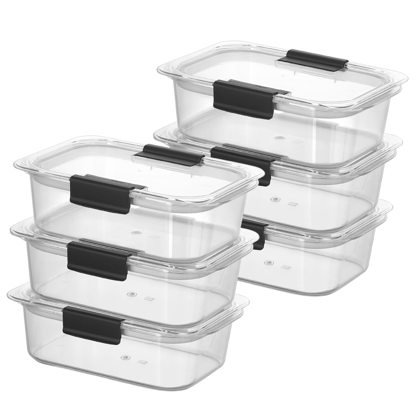 HEFA Food Storage Containers, Meal Prep Containers, Lunch Box with Airtight Lids, Kitchen Organizers and Storage for Leftovers (Crystal, 6 Pack)