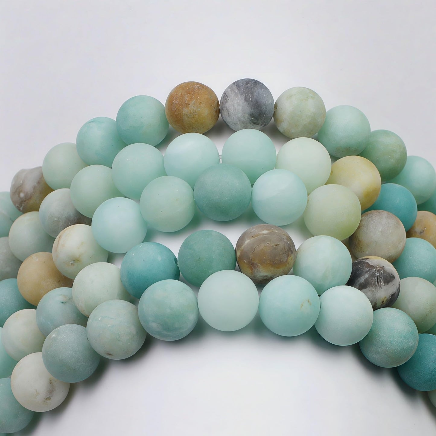 MJDCB Natural Matte Amazonite Round Loose Beads for Jewelry Making DIY Bracelet Necklace (8mm)