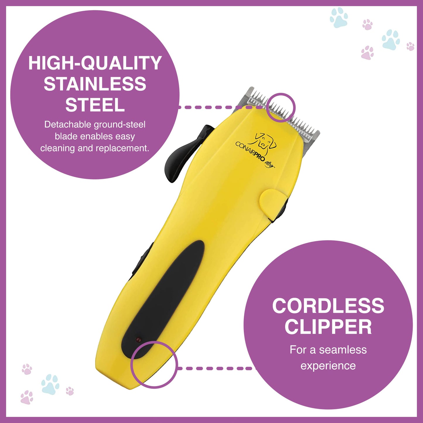 CONAIRPROPET Pet Grooming Kit with Clippers, 10-Piece Set for At-Home Grooming
