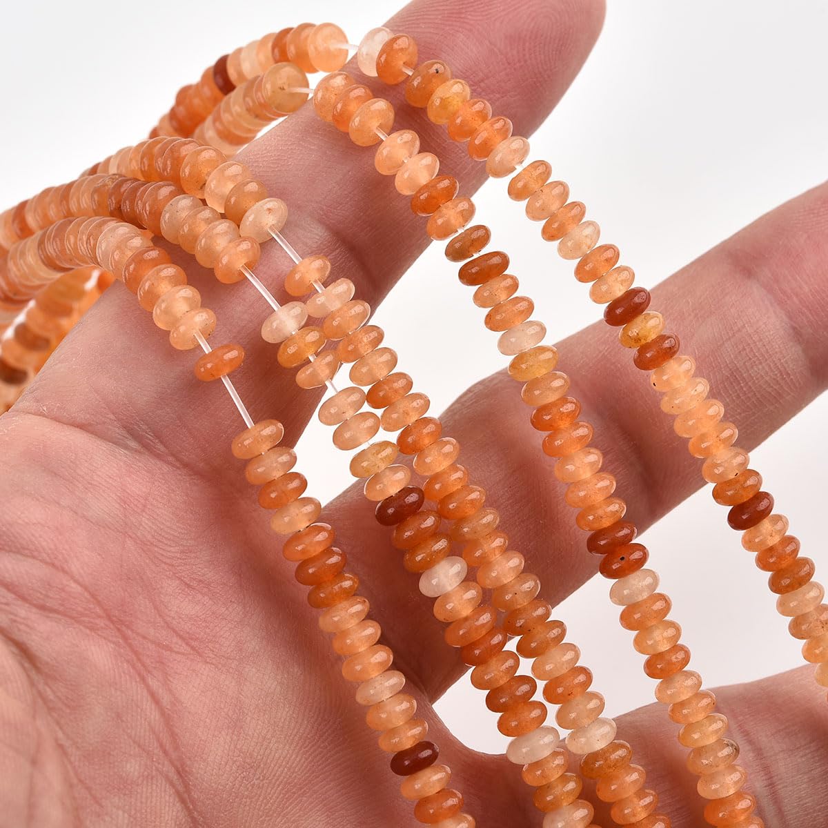 165pcs 4x2mm Natural Red Aventurine Disk Rondelle Spacer Stone Semi Precious Gemstone Loose Beads for Jewelry Making 15 Inch