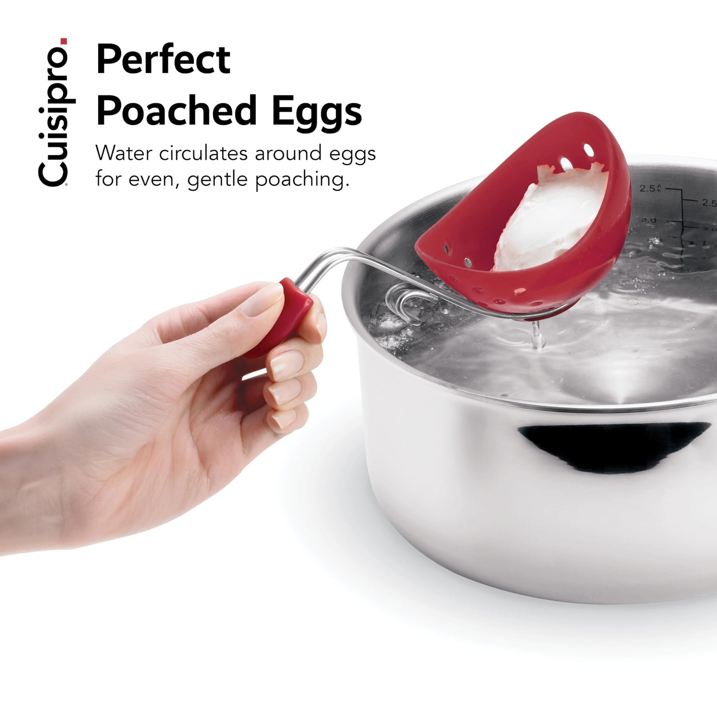 Browne & Co Cuisipro Egg Silicone Poacher Set of 2, Red