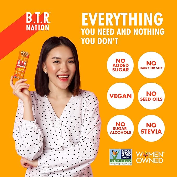 B.T.R Nation Vegan Keto Plant Based High Protein & HIgh Fiber Bars - Peanut Butter Crunch Protein+ | 6 Bars | Low Carb & GF, Free of Sugar Alcohols, Dairy, Soy, with Powerful Superfoods!