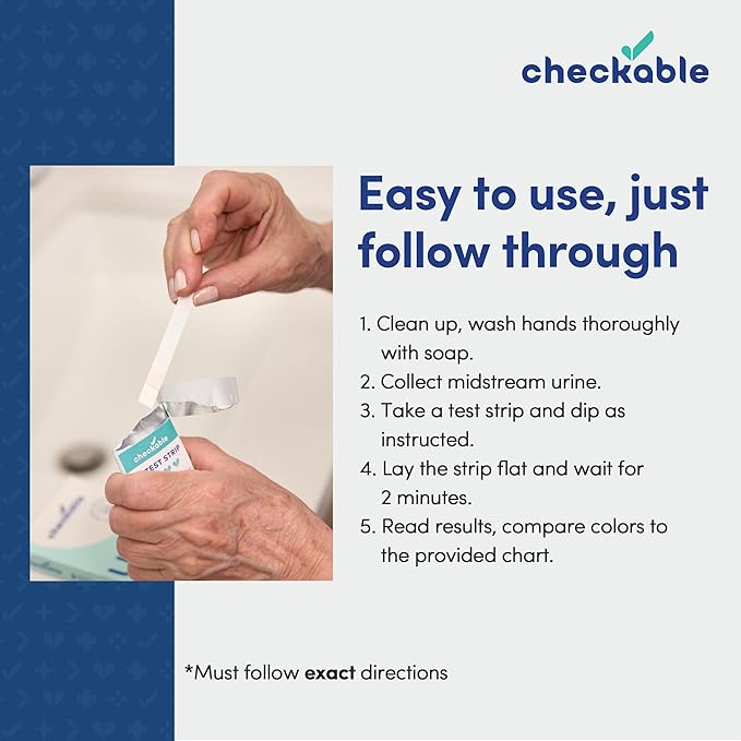 Checkable UTI Test Strips, Easy to use UTI Home Test kit for Women and Men, Fast and Accurate Results for Urinary Tract Health - 3 Count