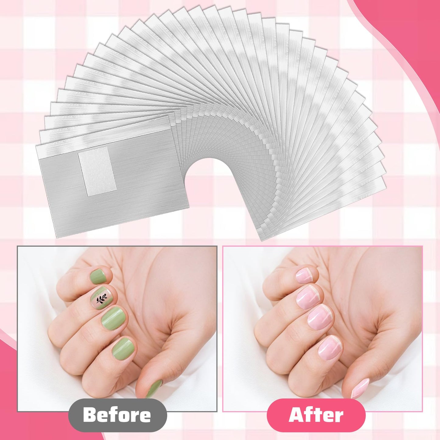 Ptwola 1000pcs Aluminium Foils Nails Polish Remover, Soak Off Wraps Finger Nail Gel Polish Removal Tool with 0.79x1.18inch Pre-attached Lint Free Cotton Pads