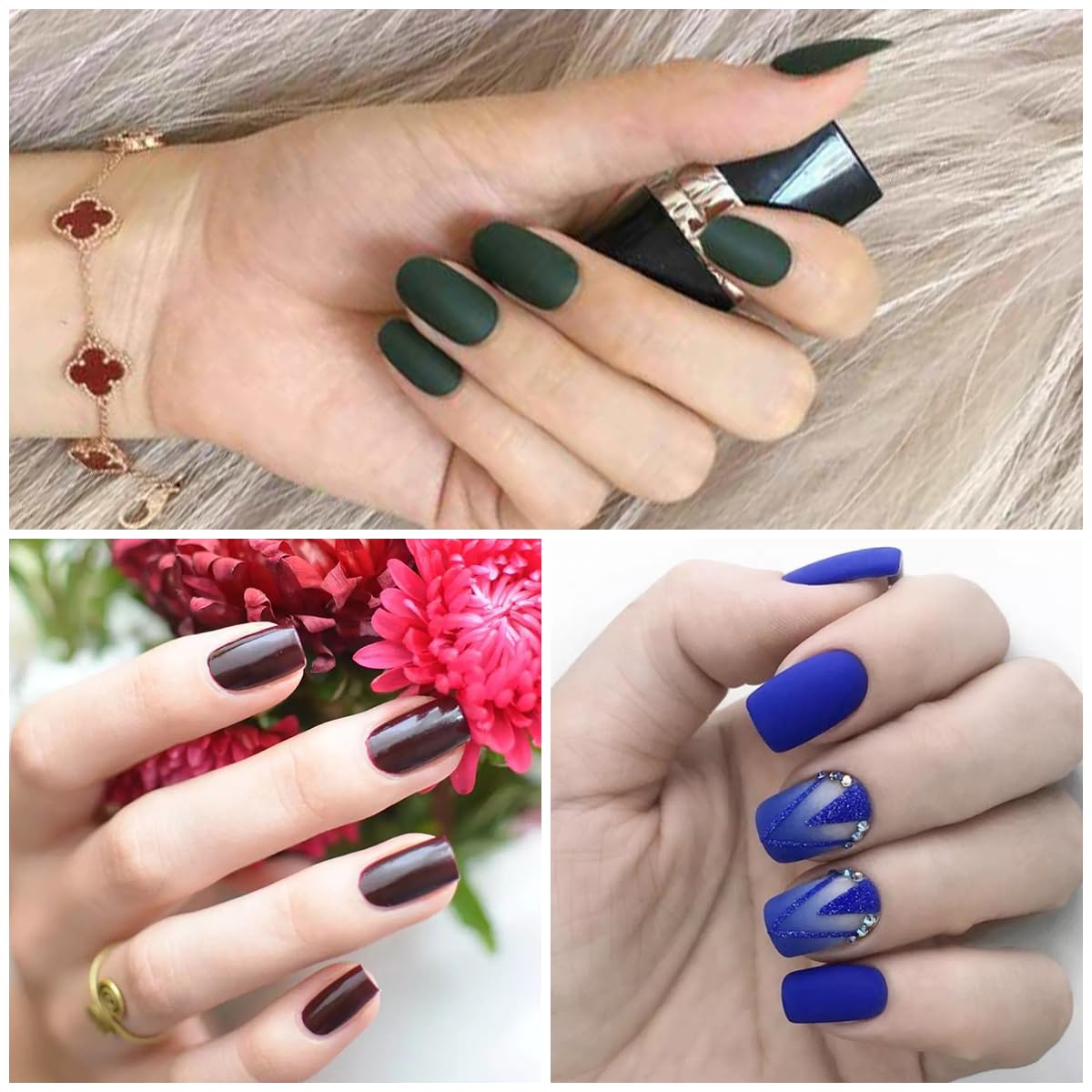 SILPECWEE 20 Sheets Nail Wraps Solid Color Nail Polish Stickers Adhesive Nail Polish Strips for Women Gel Nail Strips Stick On Nails for Women Manicure Design with Nail File