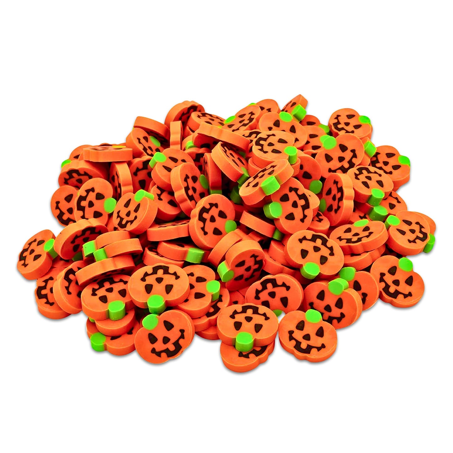 4E's Novelty Mini Pumpkin Erasers Bulk 144 pcs - Fall Halloween Erasers for Kids Bulk, for School, Classroom Reward Prize, Trick or Treat, Trick or Treat Halloween Non Candy Treats