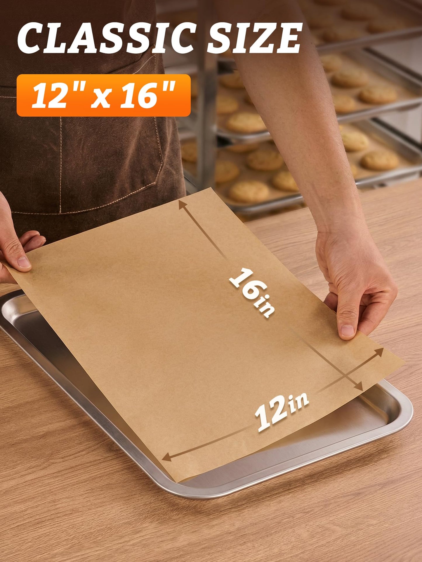 SMARTAKE 400 Pcs Parchment Paper Baking Sheets, 12x16 Inches Non-Stick Precut Baking Parchment, for Baking Grilling Air Fryer Steaming Bread Cup Cake Cookie and More (Unbleached)