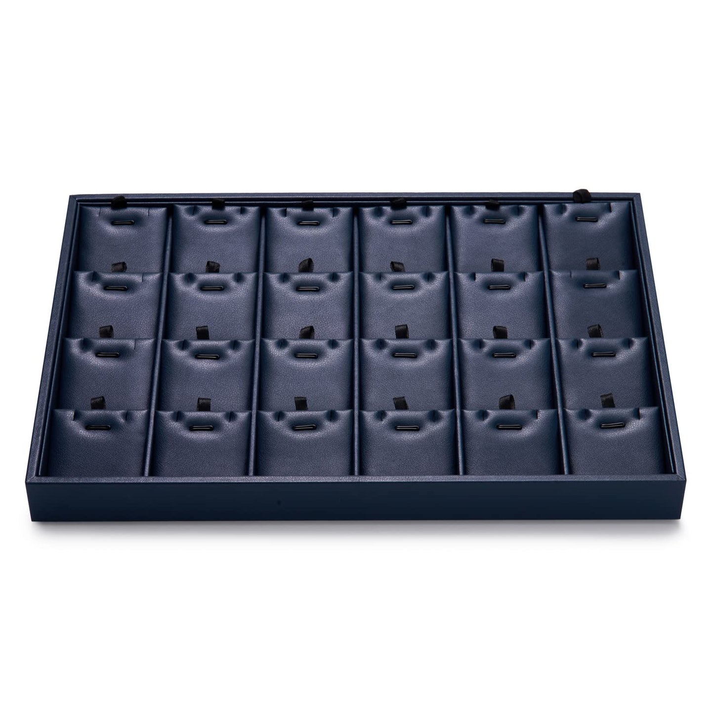 Oirlv Stackable 24 Gird Necklace Organizer Tray with Removable Jewelry Cards Necklace Pendant Jewelry Drawer Organizer