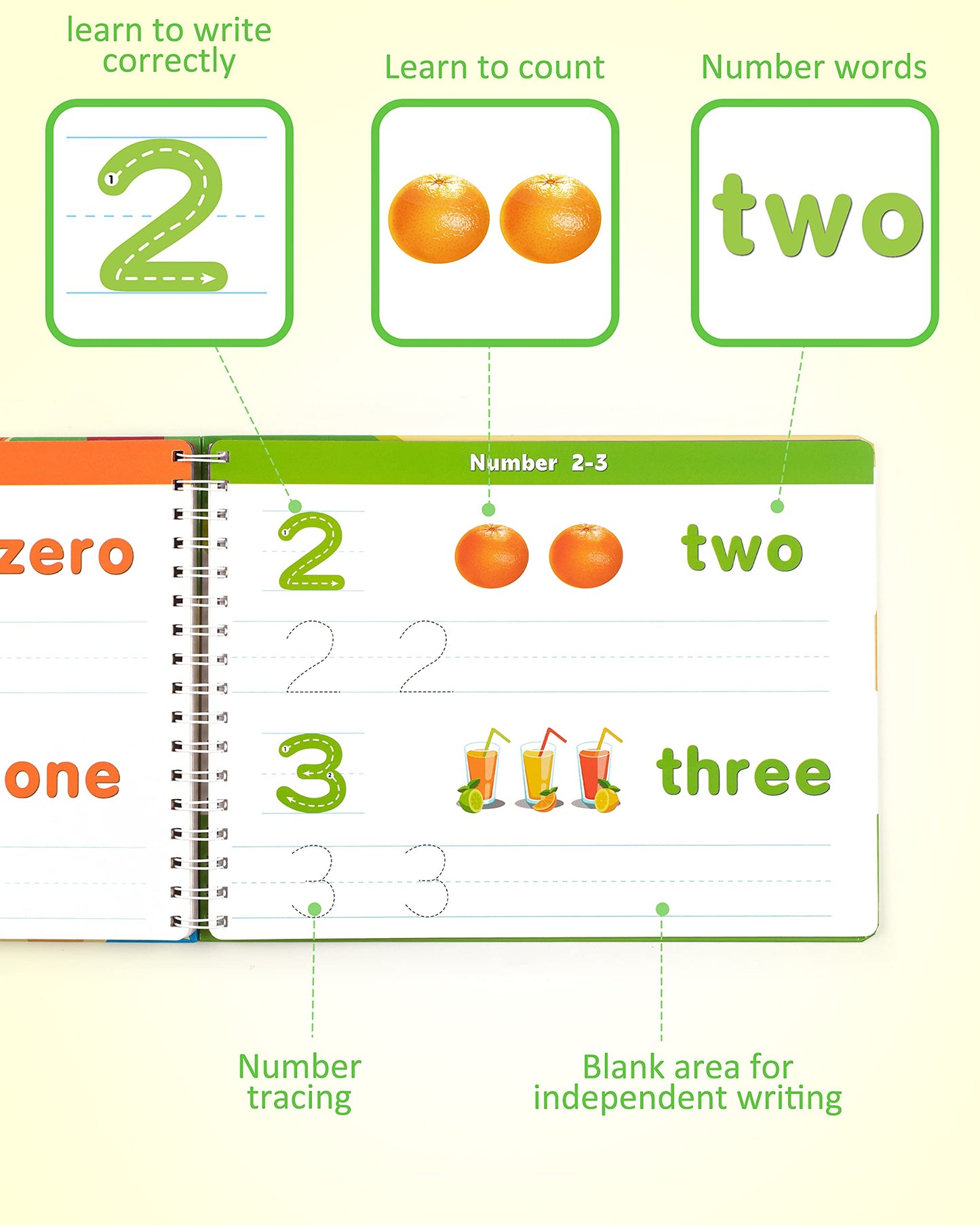 Coogam Learn to Write Workbook, Numbers Letters Practicing Book, ABC Alphabet Sight Words Handwriting Educational Montessori Toy for Home Classroom Kindergarten Preschool Kids