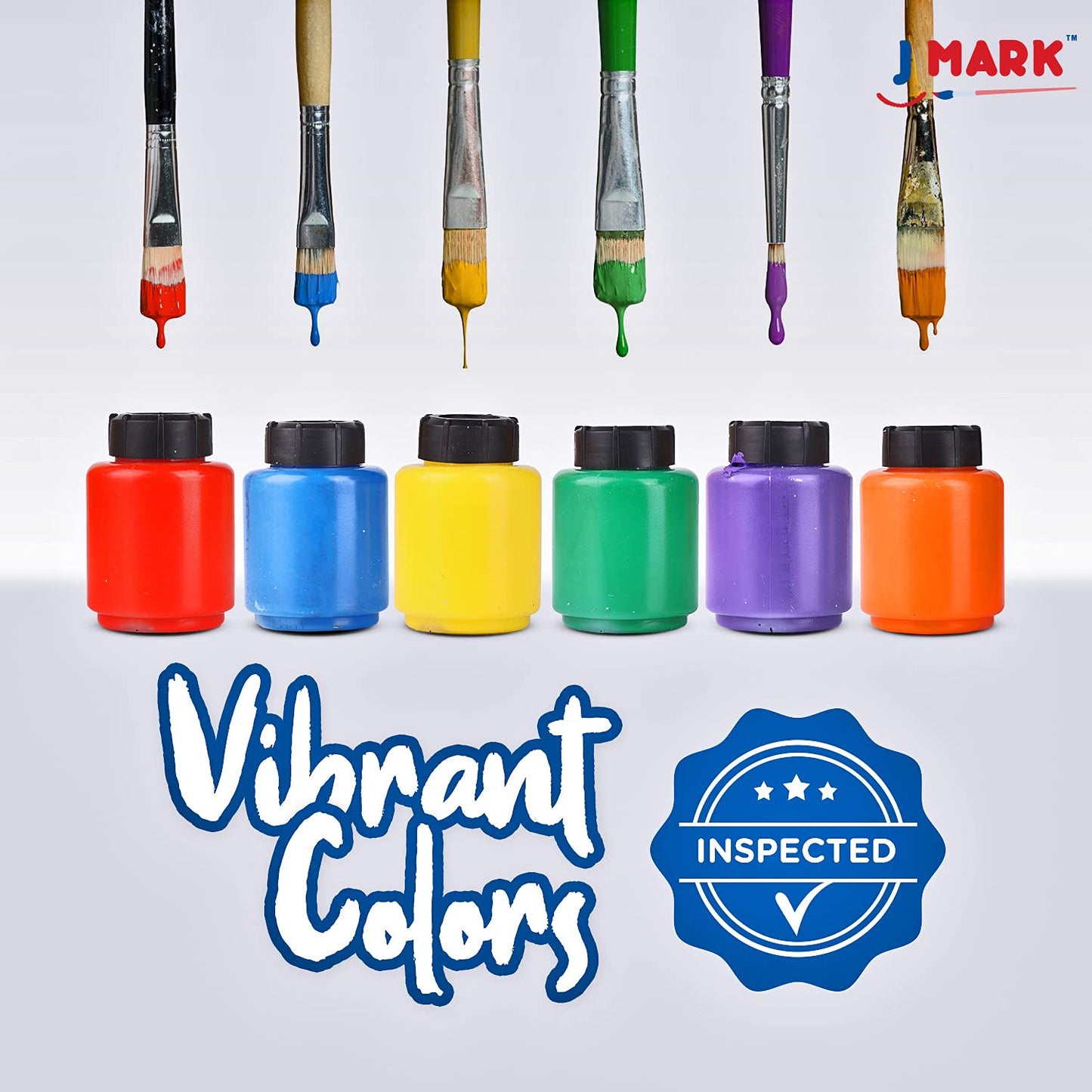 J MARK 38-Piece Toddler Paint Set, Includes Washable Tempera Paint, Art Smock, Painting Paper, Brushes, Tools