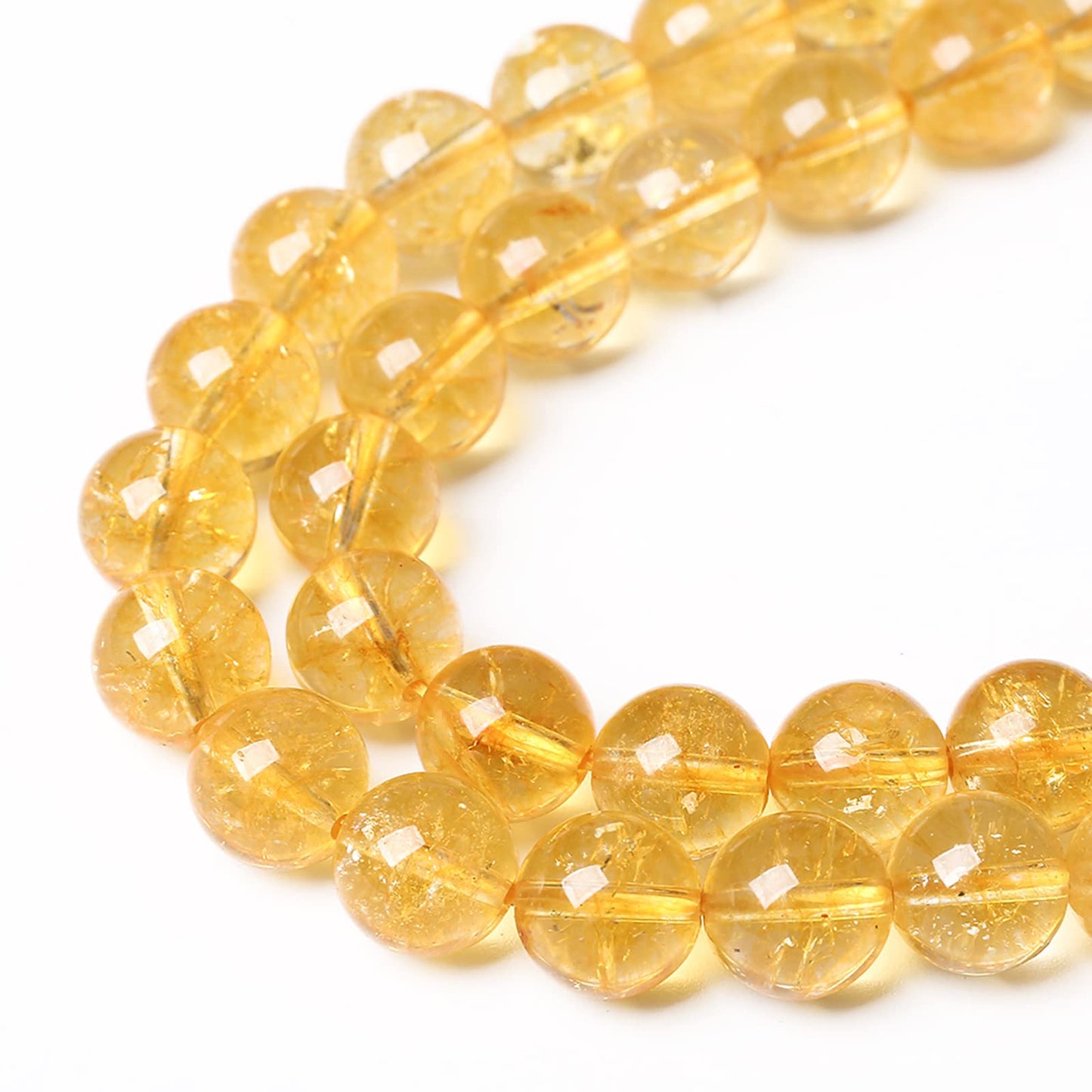6mm 60Pcs Natural Citrine Beads for Jewelry Making Gemstone Round Loose Beads DIY Bracelet Necklace