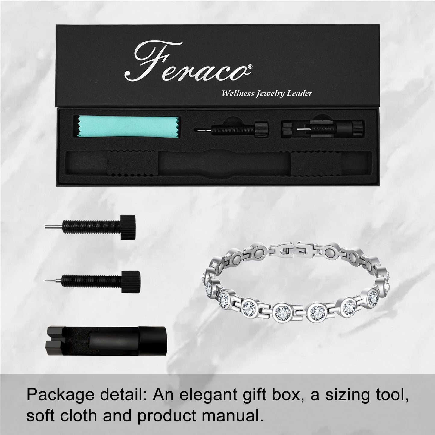 Feraco Magnetic Bracelets for Men Women with Magnets,Jewelry Gift
